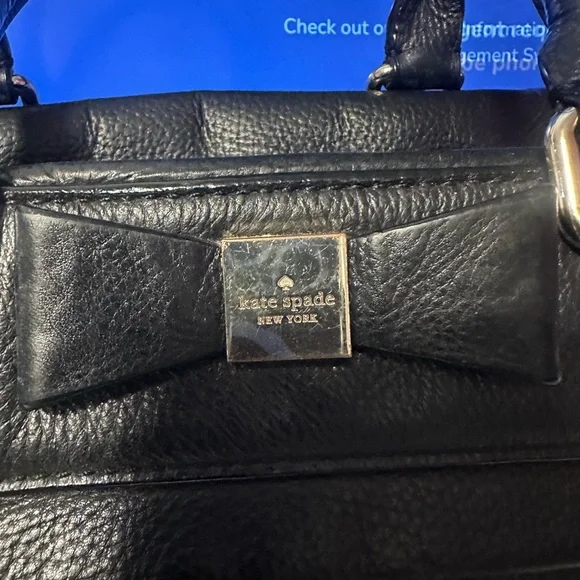 Kate Spade Black Leather Handbag with Bow Accent - Picture 3 of 7